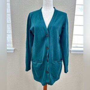 Duluth Trading Co Shiftless Teal Cardigan Sweater M